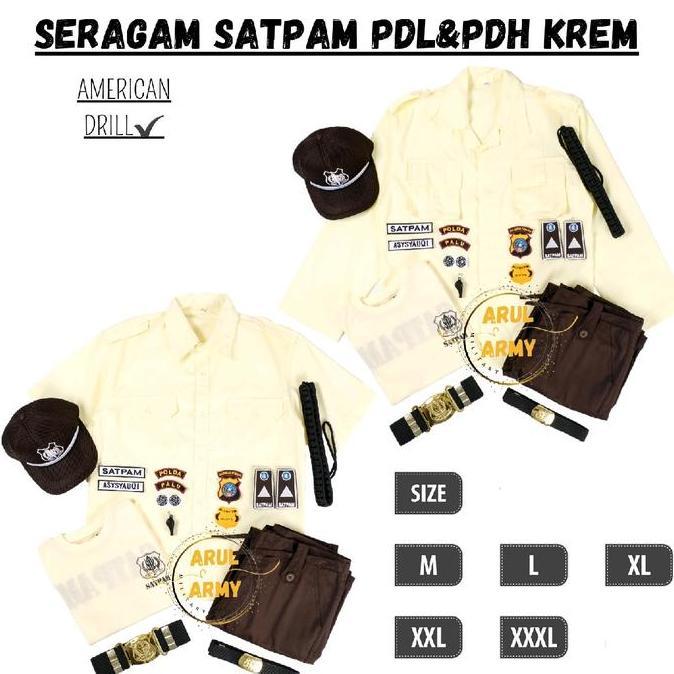 BAJU SERAGAM SETELAN PDL PDH SATPAM SECURITY KREM CREAM TERBARU 2025 SERAGAM SATPAM KAOS SATPAM SETE