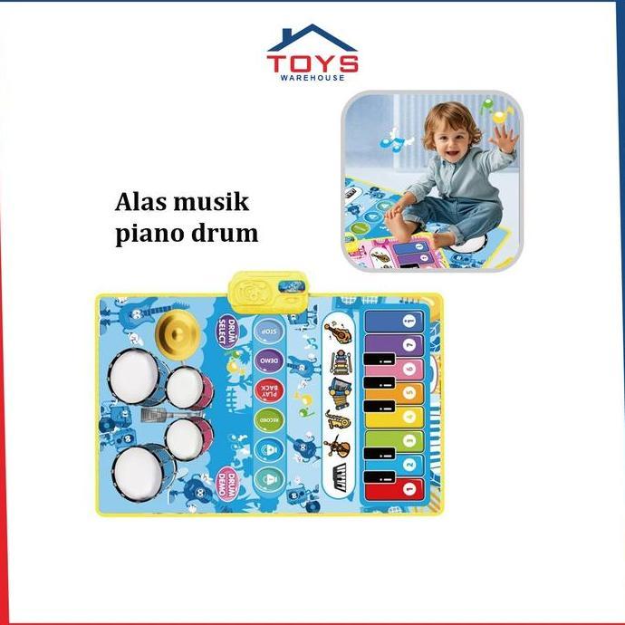 COD Mainan Anak Music Mat 2IN1 Piano DrumEducationToys TW M378