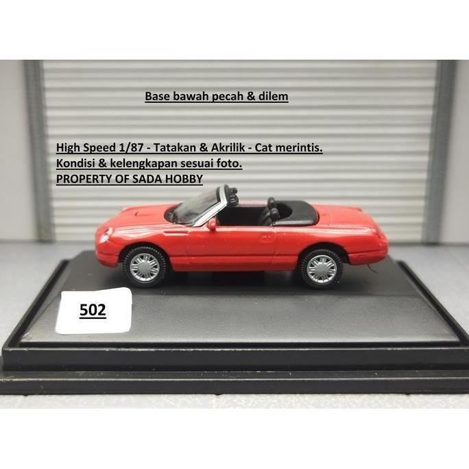 DIECAST MALIBU 1/87 HO SCALE FORD THUNDERBIRD 2000 CABRIOLET MERAH MINUS CADATOYS