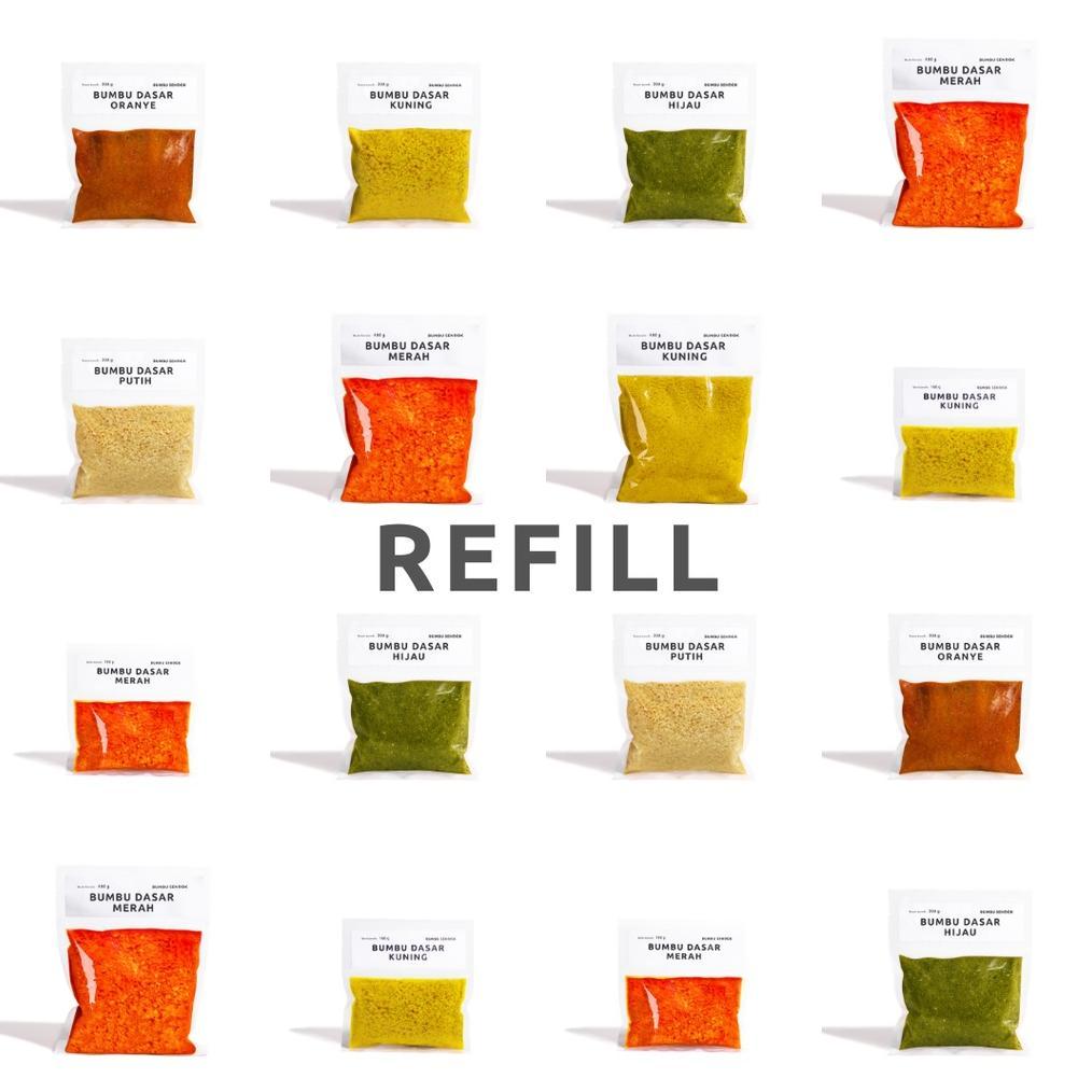 [Refill] Bumbu Dasar Merah / Putih / Kuning / Hijau / Oranye --- BUMBU SENDOK Halus Dapur Instan Mas
