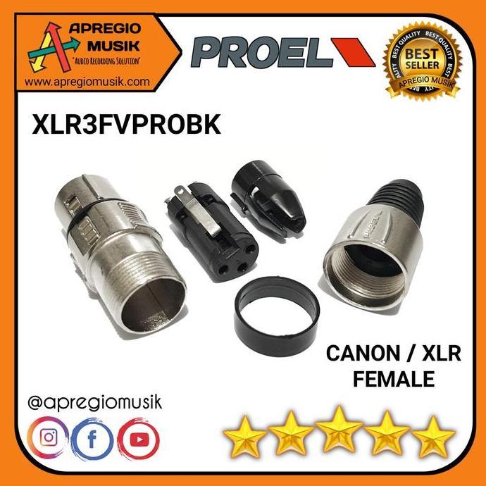 selatansana / Jack Microphone Proel Bulk XLR Canon Male Female 3 PIN Original Diskon
