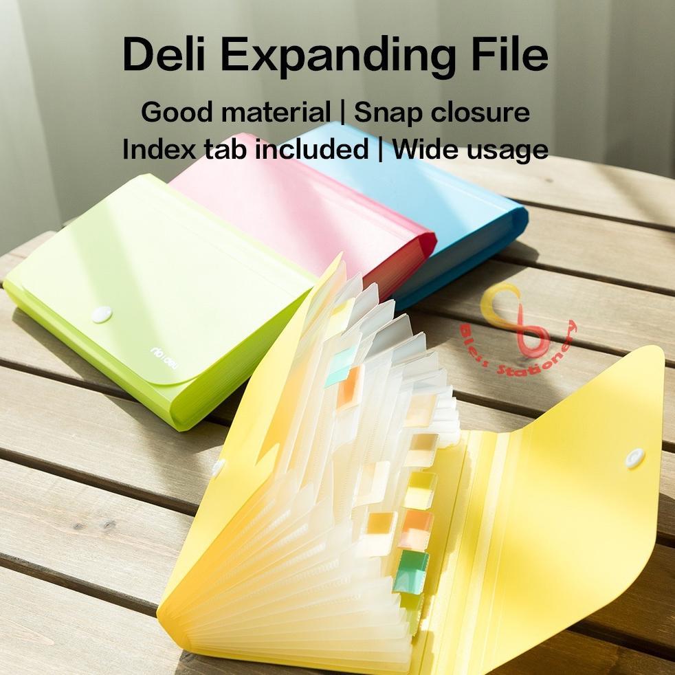 Deli Dompet plastik A6 map uang map nota map giro map harmonika Expanding File