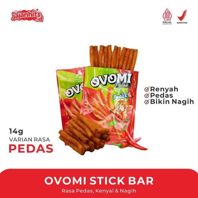Yummy Jajanhits.id HALAL OVOMI Stick Bar Mini Latio Rasa Pedas Kenyal & Nagih Cemilan Pedas Gurih 14