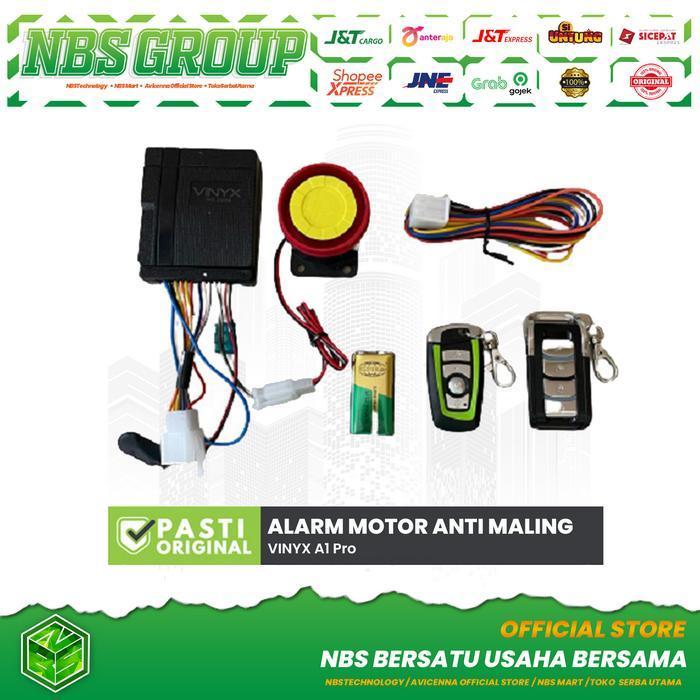 (Nbs) Alarm Motor Vinyx A1 Pro Remote Stater Jarak Jauh + Baterai Mesin Jeda Anti Maling Begal Kenda