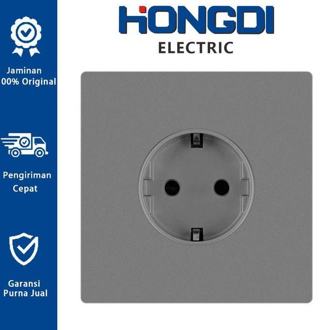 HONGDI Hongdi Dinding grey saklar stop kontak dark Brushed 1/2 /3 Gang 1 Way