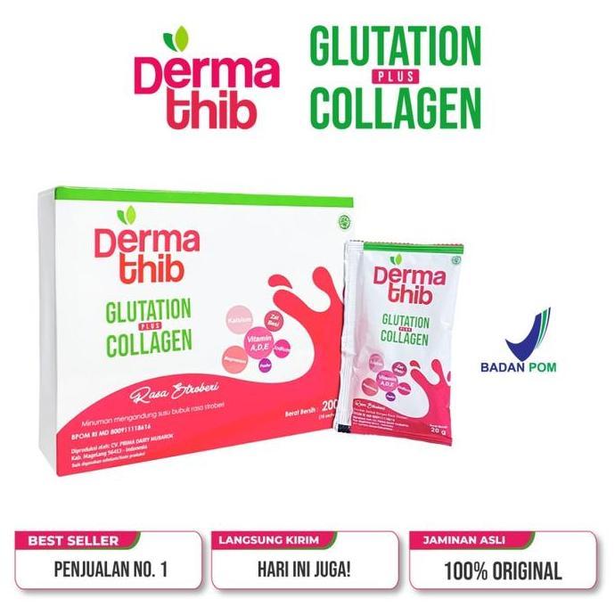 Dermathib Glutation Collagen Drink Minuman Serbuk Pemutih Badan BPOM
