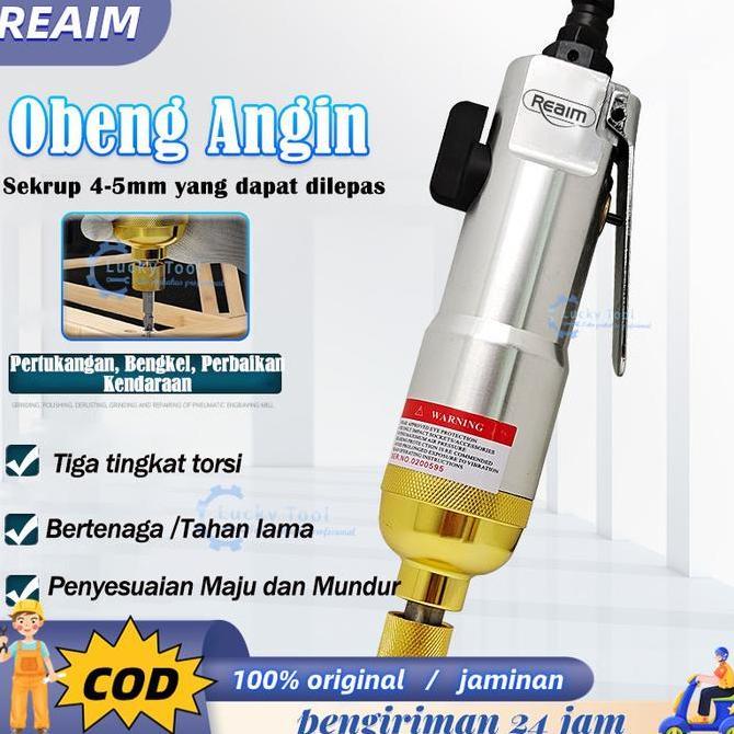 REAIM OBENG ANGIN  AIR SCREW DRIVER - OBENG ANGIN AIR IMPACT SCREWDRIVER ANGIN KOMPRESOR 1/4" MULTIF