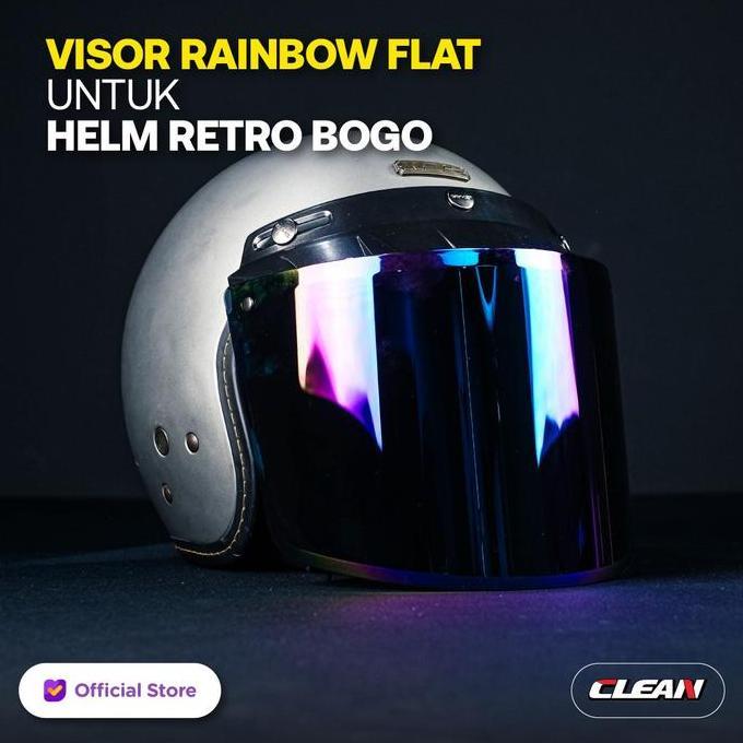 CLEAR Kaca Helm Bogo Flat Rainbow