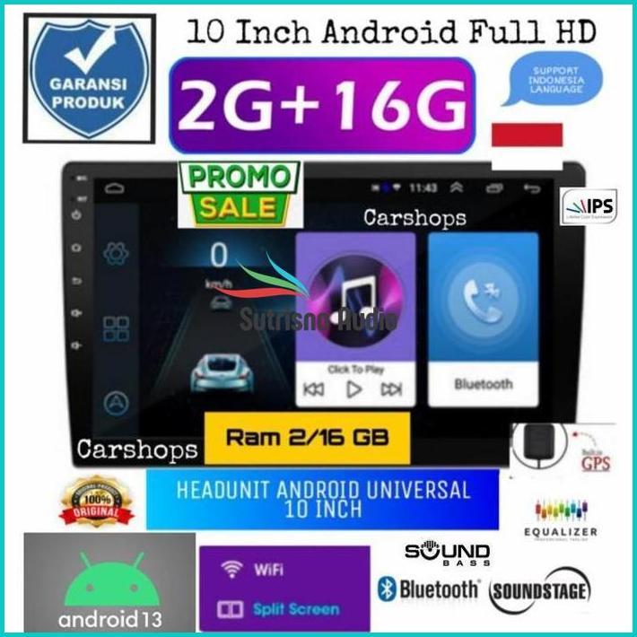 Headunit Android 10 Inch Ram 2 Gb Double Din Tape Mobil Universal