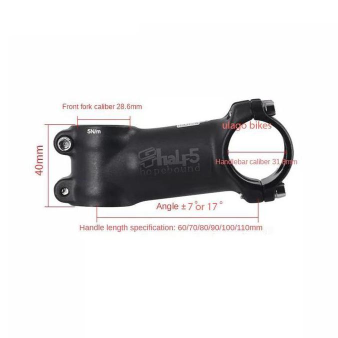 stem alloy GT half5 OS 31.8 mtb roadbike 6 17 derajat wake ec90 ztto uno riser lunje balugoe sepeda 