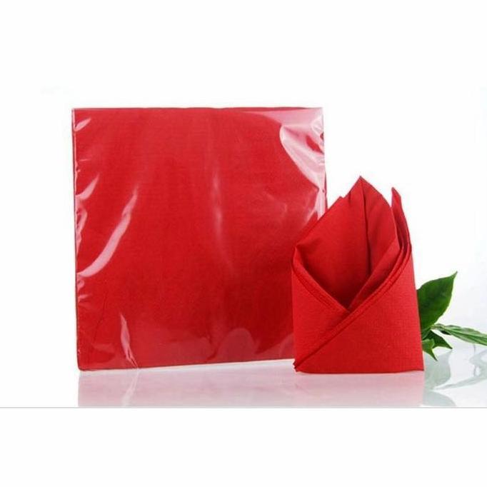 Napkin Damask Merah Satin Band TD