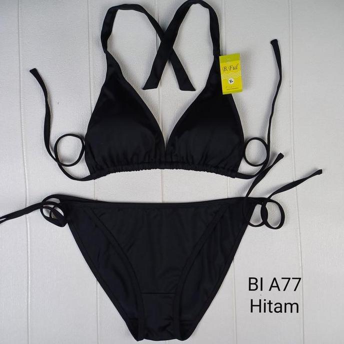Bikini set BI A77 ada spon tali ikatnya lebar Swimwear