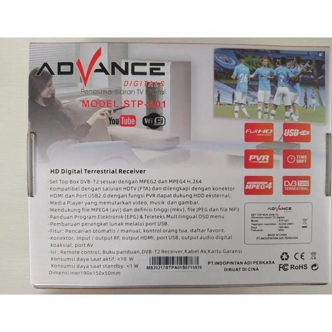 Set Top Box Advance STP-A01 DVB-T2 STB TV Tuner Digital TV LED LCD