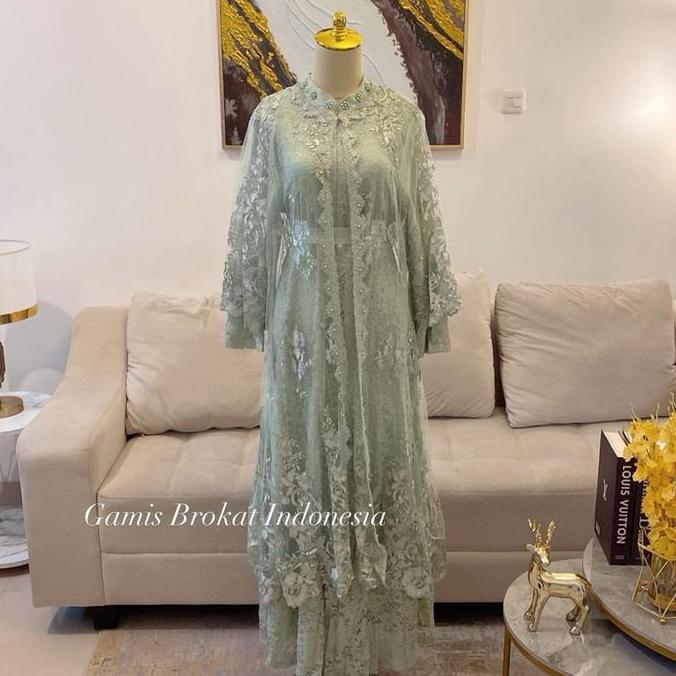 Uffa- Dress Slavina Y008 Outer Meh Cantik Cocok Untuk Acara Pesta Dan Formal Kondangan Muslim Gamis 