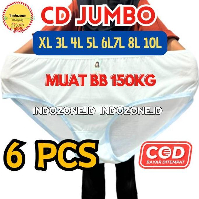 6 PCS CD Celana Dalam Wanita Katun CD Jumbo / JUMBO BIG SIZE / CD WANITA CANTIK UKURAN BESAR