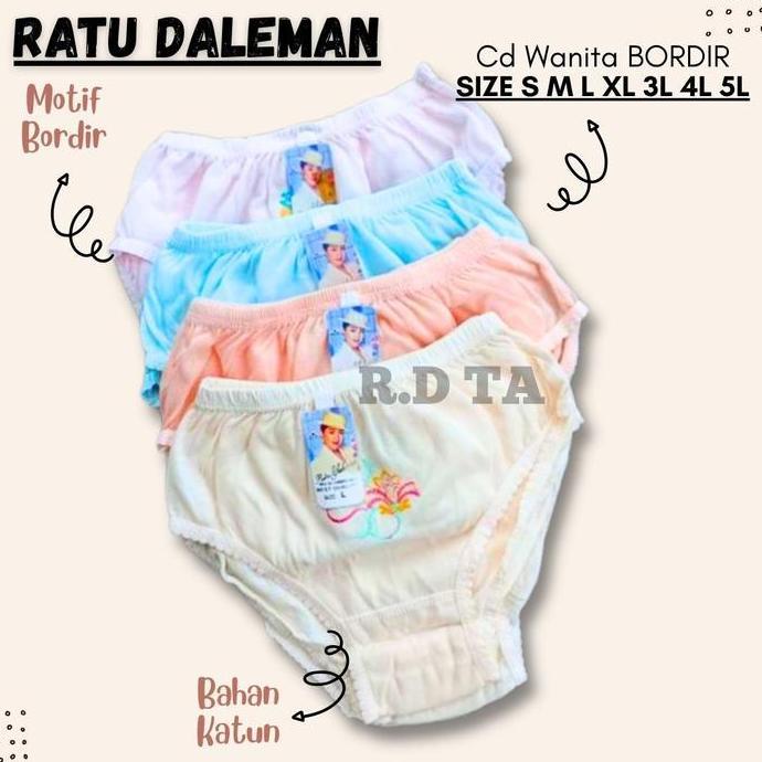 (M L XL 3L 4L) 12 pcs cd wanita lusinan putri yuliana bordir