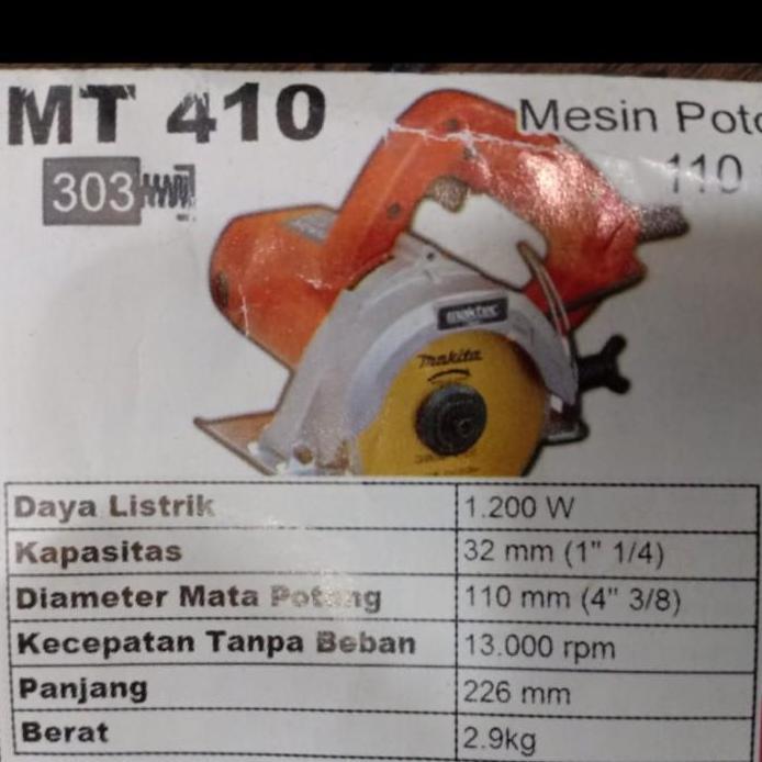 Mesin Potong Keramik 4" Maktec MT410