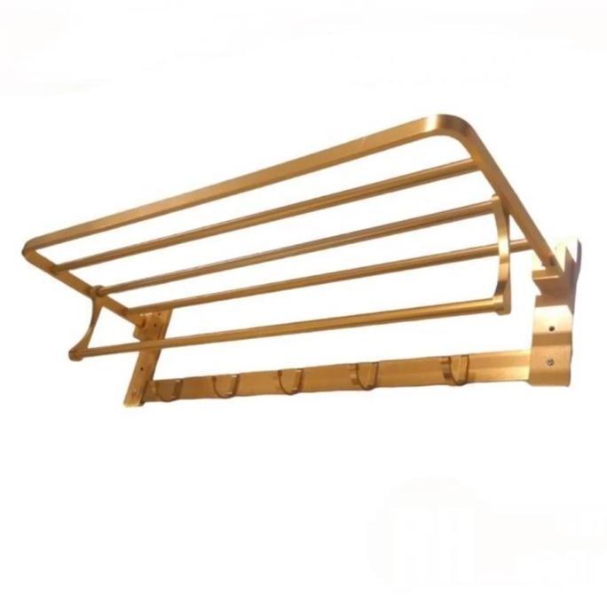 RAK HANDUK KAMAR MANDI LIPAT GOLD / GANTUNGAN HANDUK EMAS/RAK TOILET