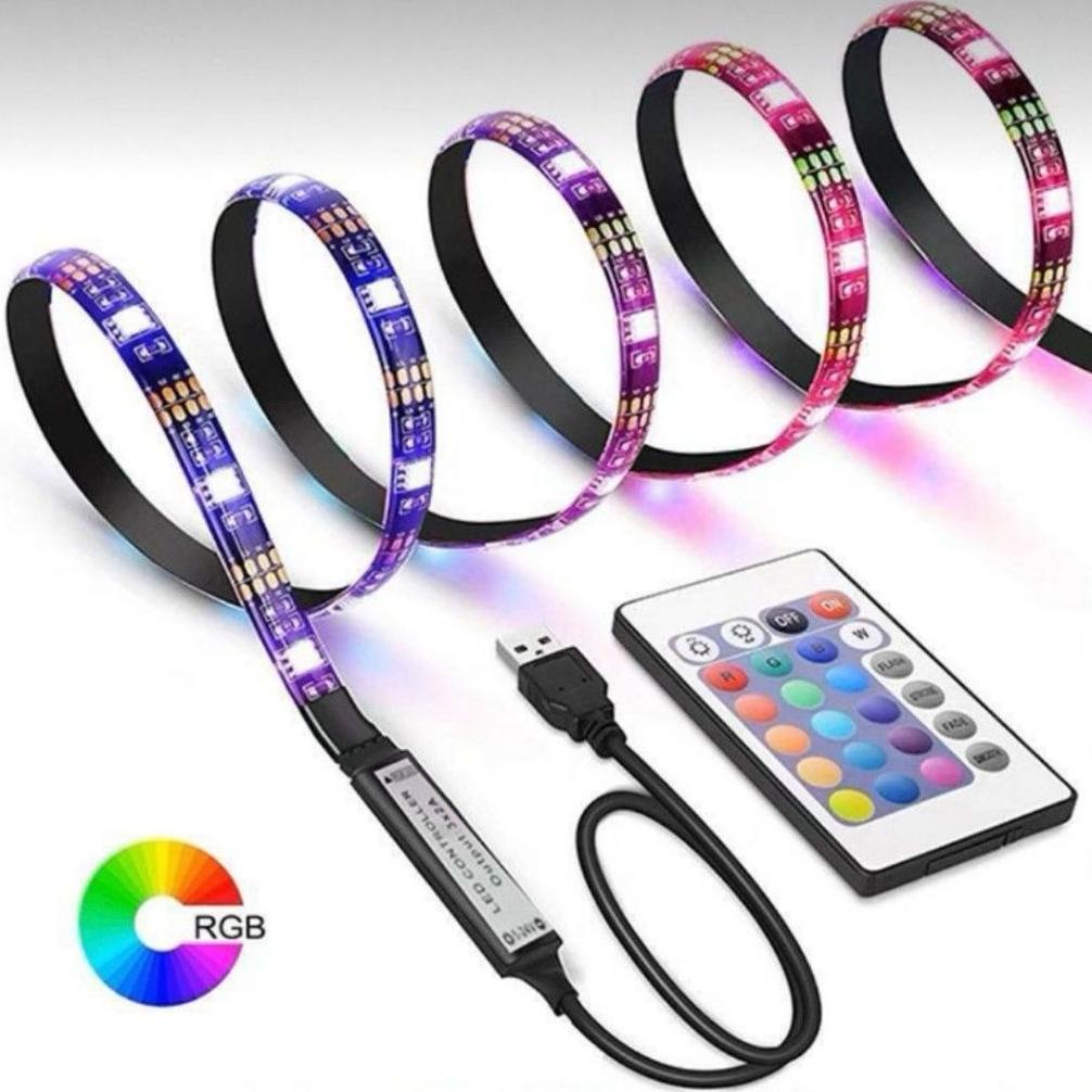 Cod Lampu Led Strip 5050 Colok Usb 5 Volt Rgb Remote