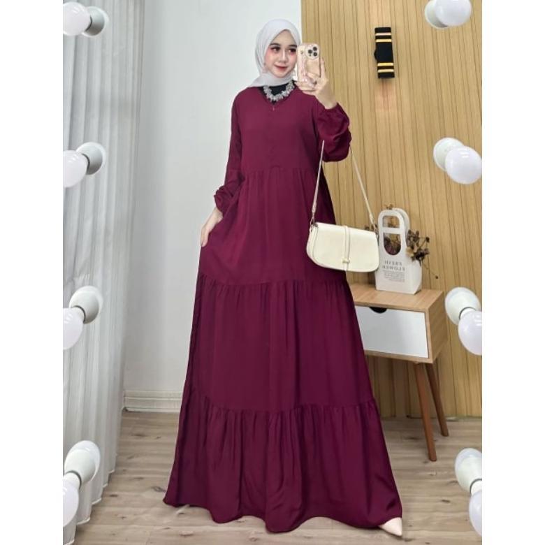 Terbaru Najwa Gamis Terbaru Jumbo Ld 120 / Gamis Rayon Premium / Gamis Polos