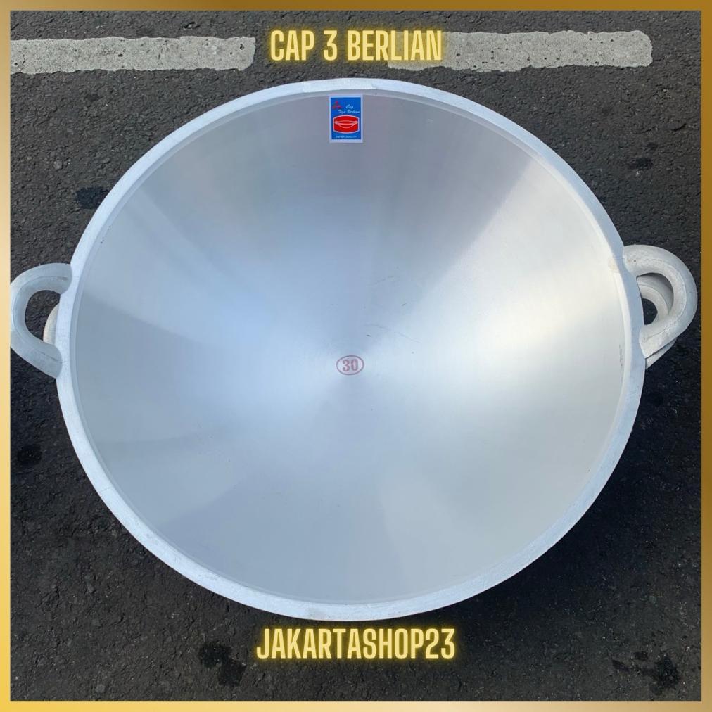 Cap Tiga Berlian Wajan Kuali Penggorengan Besar Jumbo No 30 Wajan Cor Aluminium Anti Lengket Wajan M