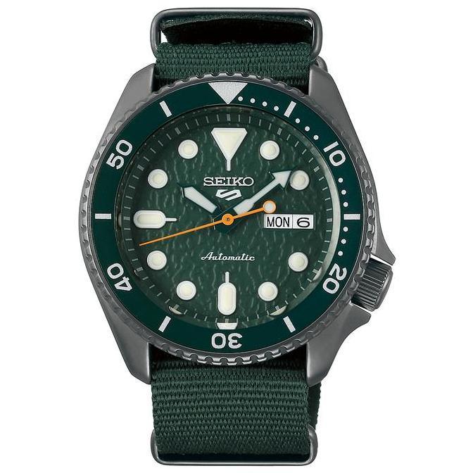 SEIKO 5 SRPD77K1 AUTOMATIC GREEN DIAL GREEN NYLON STRAP SRPD77