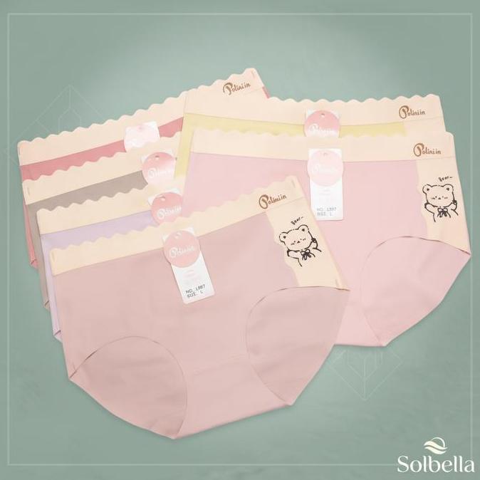 Solbella - [PAKET 6 & 12 PCS] Polini - Celana Dalam Wanita Seamless Anti Jiplak Stretchy (CW-997-PLN