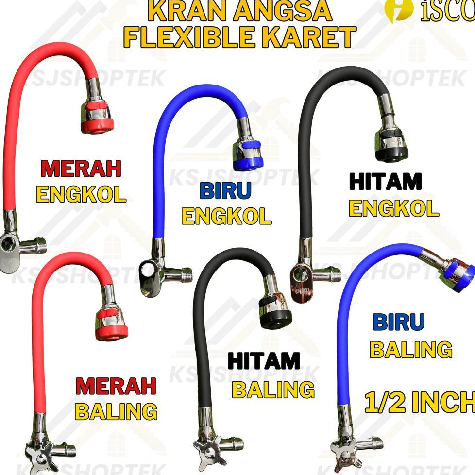 Keran Angsa Bcp Isco Bak Cuci Piring Air Flexible Karet Besar Engkol Baling Kran Air Tembok Warna