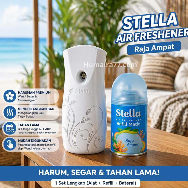 Original Stella Matic Set Lengkap Alat +Refill + Baterai Pengharum Ruangan Semprot Otomatis pengharu