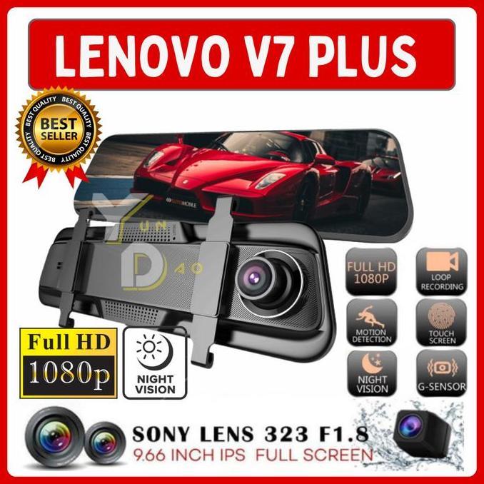 Lenovo V7 Plus Kamera Spion Dashcam Original DVR Dual Full-HD Full Screen Kabel