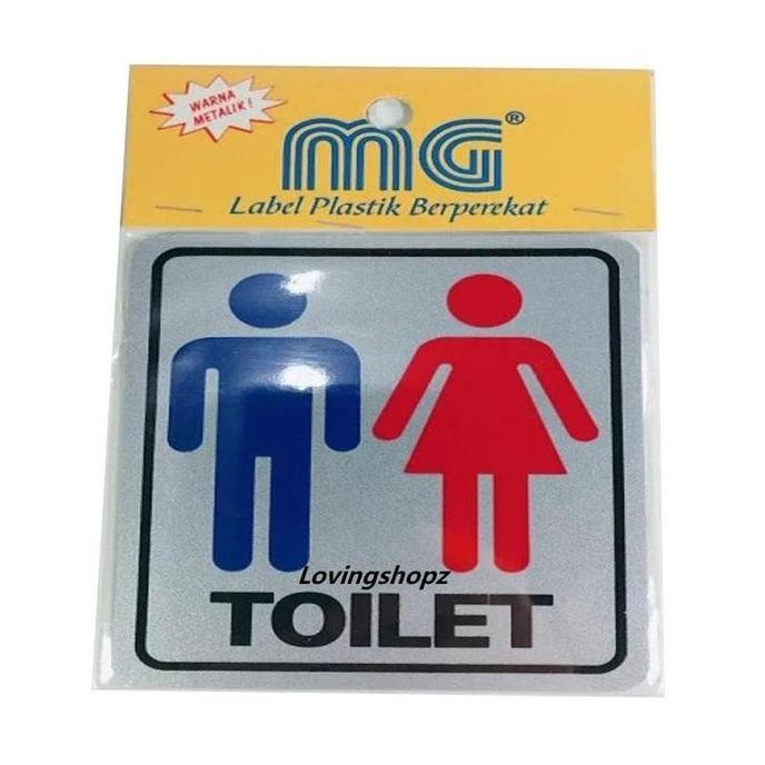 Stiker Toilet Tulisan TOILET bentuk persegi untuk Dekorasi Kamar Mandi