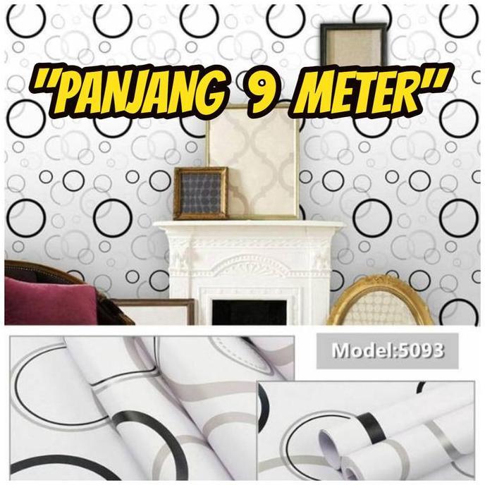 Panjang 9 Meter Wallpaper Dinding Sticker Tembok Ruang Tamu Kamar Mandi Motif Polkadot Pvc Kertas