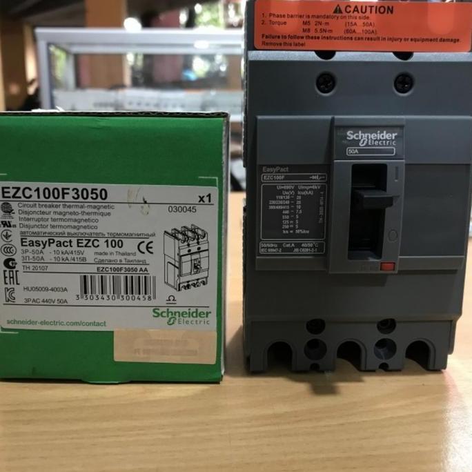 verazoo / MCCB Schneider 60A 3P / Easy Pact EZC100F 60 Ampere 3 Phase Breaker Diskon