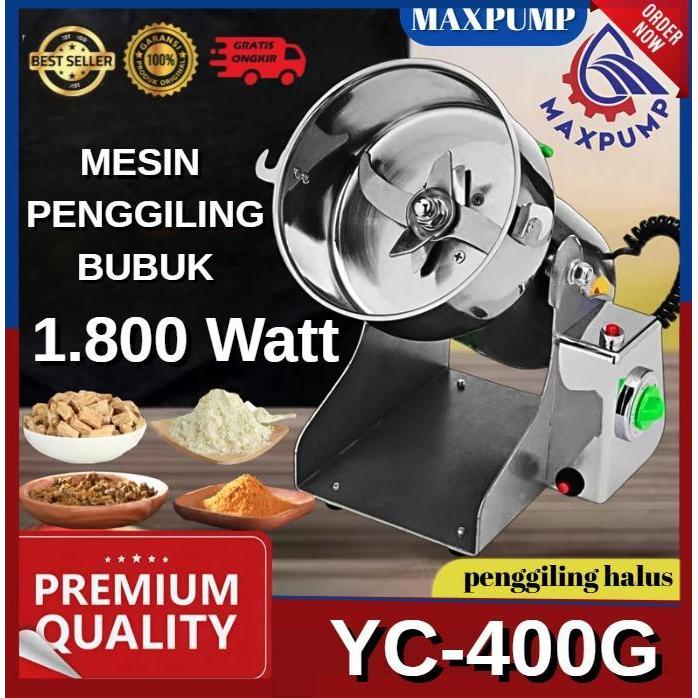 MAXPUMP YC-400G Mesin Penggiling 400 Gram Tepung Obat Herbal & Bumbu Kering Premium Quality Penggili