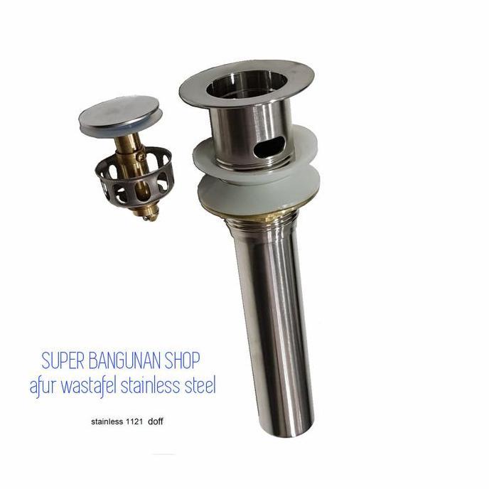 afur-kepala sifon wastafel stainless steel