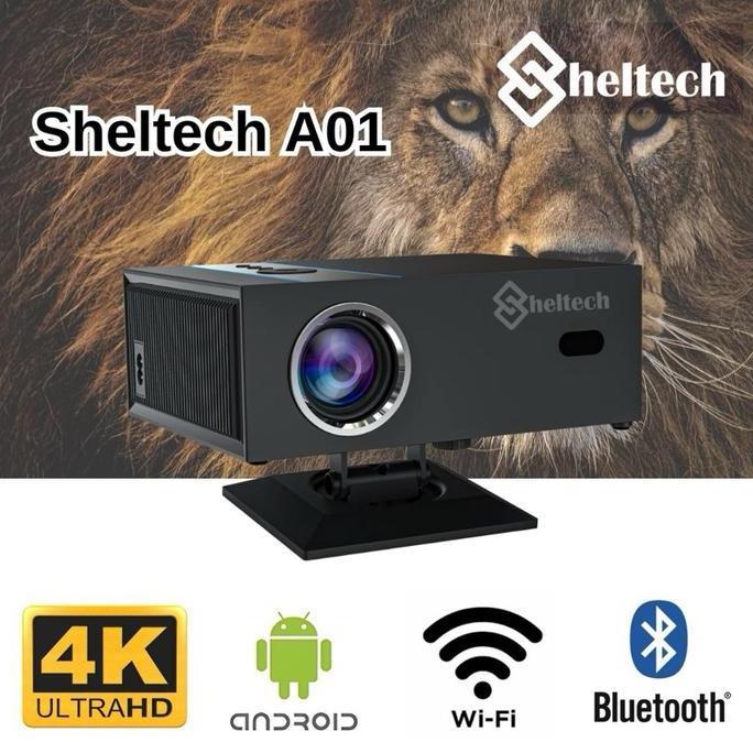 Sheltech A01 Proyektor Android Dolby Audio 8K Bagus Murah Wifi Bluetooth Lcd Led Proyektor Mini Proj