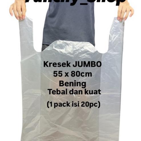 Kantong Kresek Besar Jumbo Bening 55 X 80 - Kresek Sampah Plastik Laundry Serbaguna