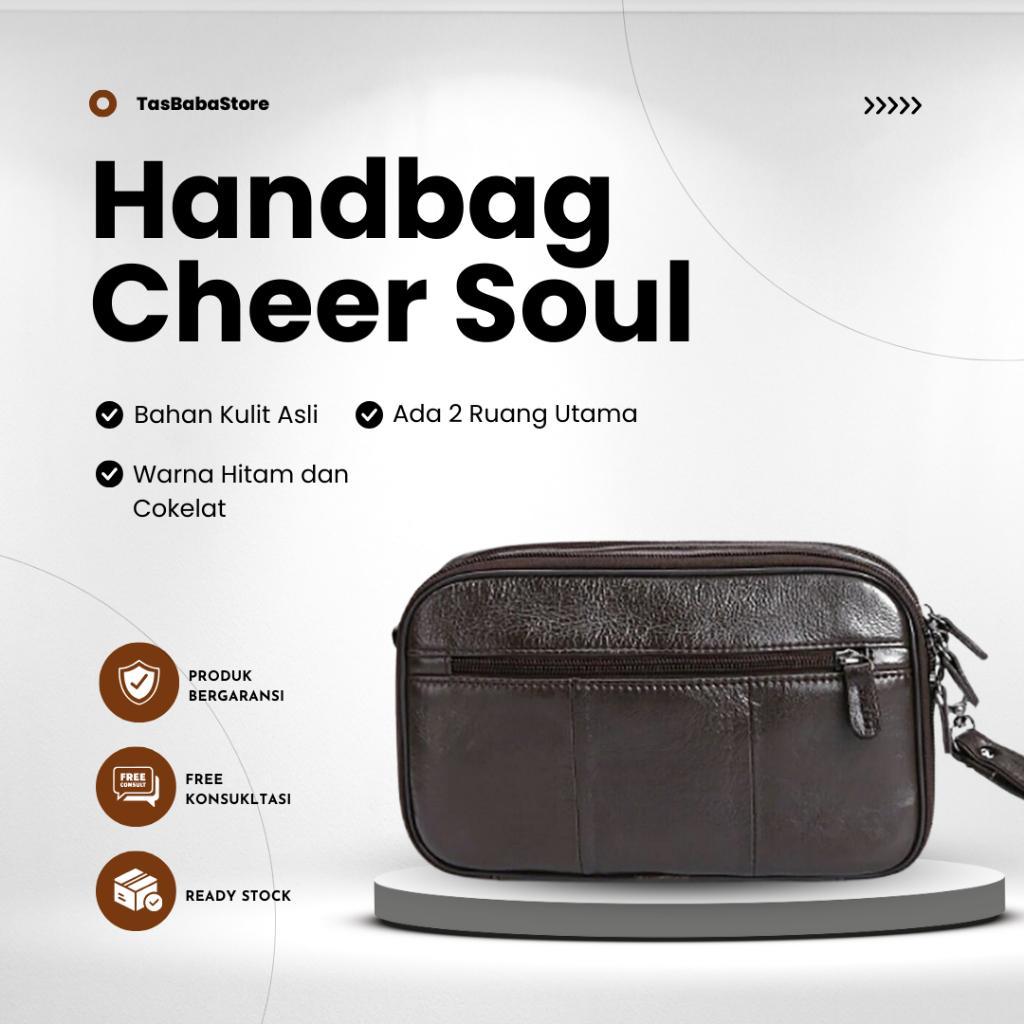 Handbag Tas Tangan Clutch Bag Pria Kulit Cheer Soul 2248 Hitam Asli Hanbag Hand Bag Pegang Pria Orig