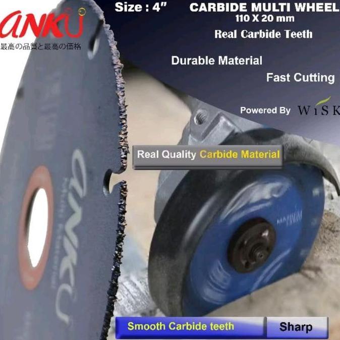 Anku Carbide multi wheel, mata gerinda potong multi serbaguna 110 mm, mata potong kayu multiplek baj