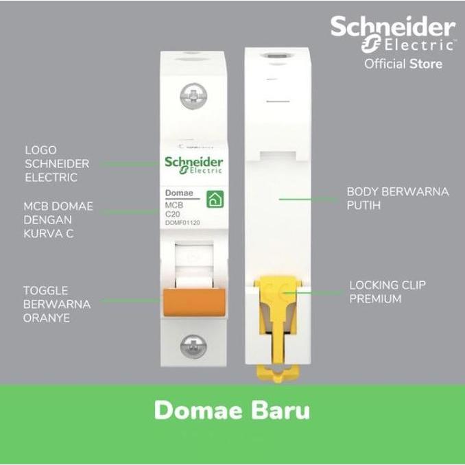 Ready MCB 10 Ampere 3 Phase Domae 6kA Schneider Original Merlin Gerin
