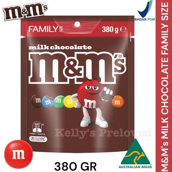 M&M'S Family Size 380 Gr | M&M Milk Chocolate Candies | Coklat Mnm Australia