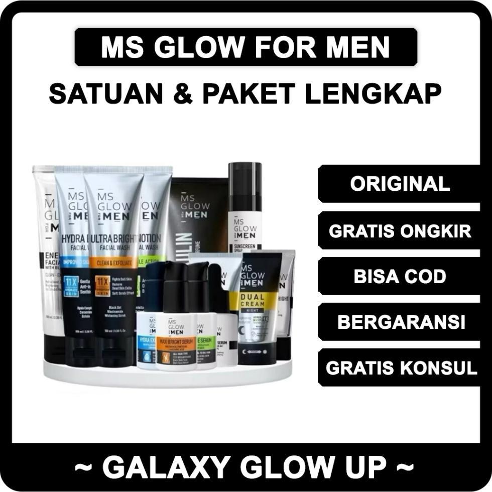 Ms Glow Men Original Facial Wash, Serum, Cream, Sunscreen, Maskulin Parfum & Paket Lengkap Samarinda