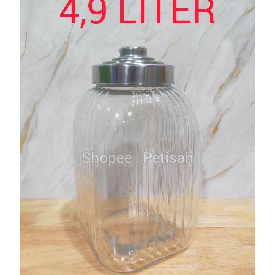 Toples Kaca 4,9 Liter / Toples Kombucha /  Toples Kaca Makanan / Toples Kaca / Toples Kaca Tutup Dra