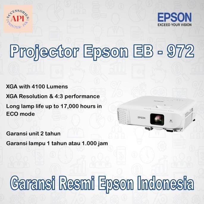 Proyektor Epson Eb-972 Eb972 Eb 972 Projector Epson Eb-972 - Resmi