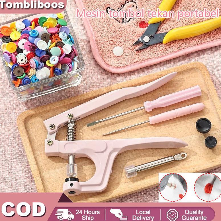 Tombliboos T3 / T5 / T8 Button Alat Press Kancing Jepret Snap Alat Pasang Kancing Jepret Plastik Tan