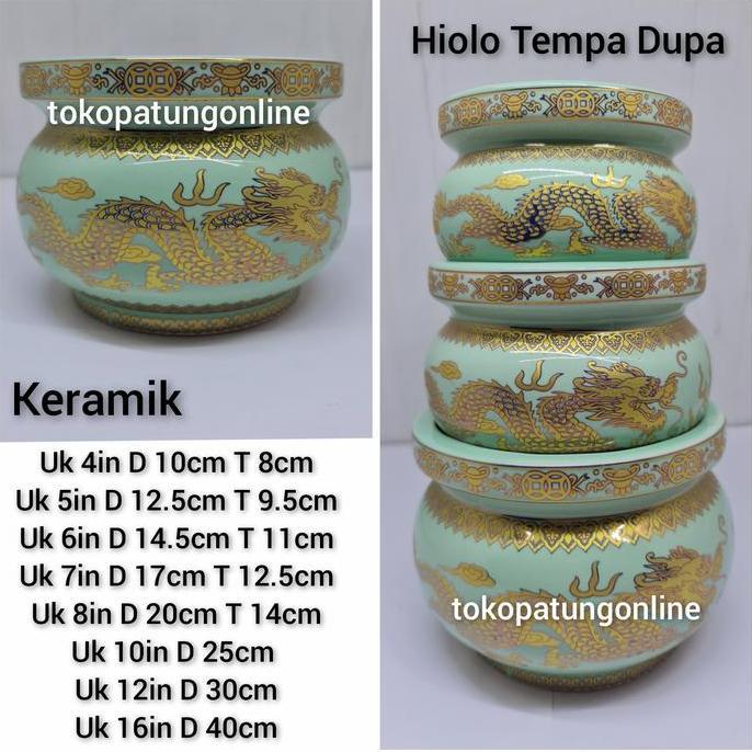 Hiolo Keramik Hijau Naga 7in