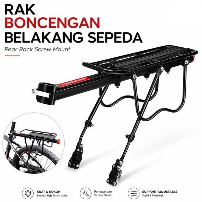 Rak Boncengan Belakang Sepeda Rear Rack Screw Mount Aluminium Alloy Kuat dan Ringan Cocok untuk MTB 