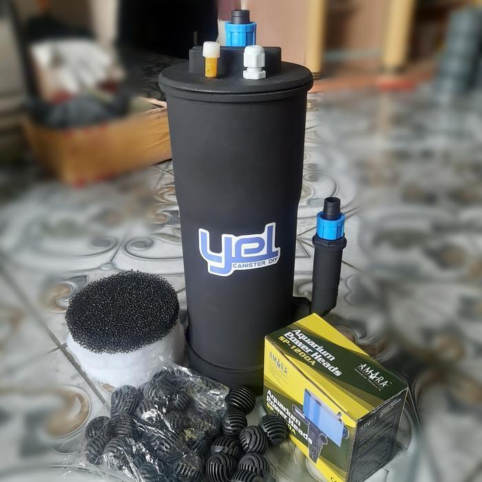 filter mini canister diy + pompa amara sp-1200a + isi media