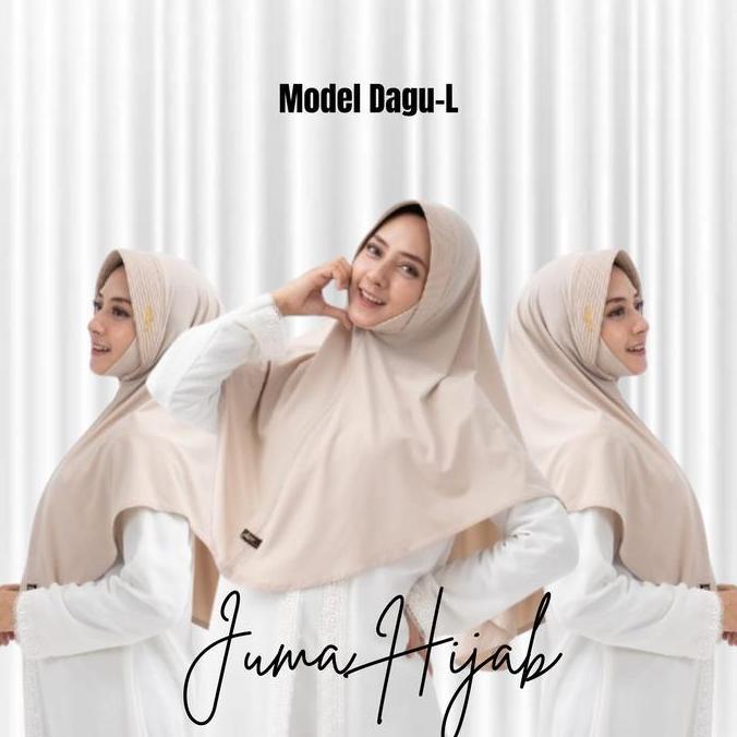 Juma Hijab Instan Polos Dagu Jersey Premium Nyaman Adem Syari Muslimah Kekinian Ukuran Standar L XL 