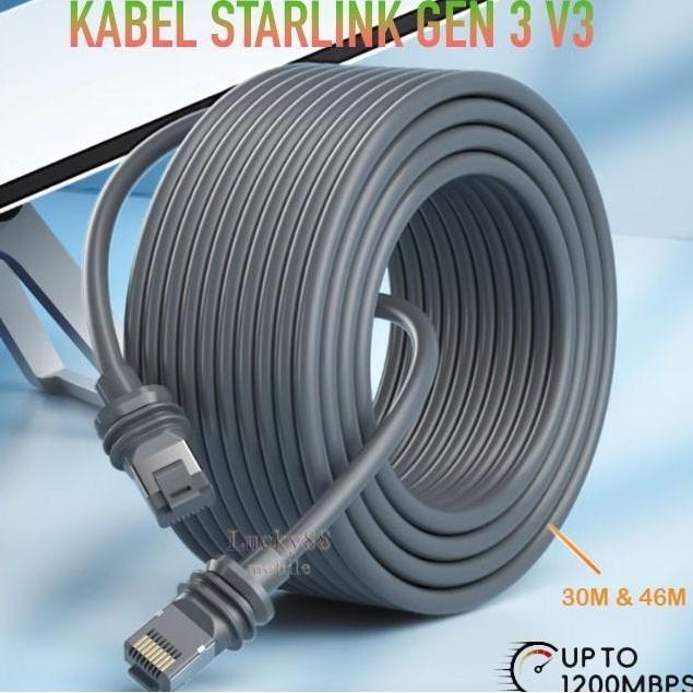 Kabel Ekstensi Standar For Starlink Gen3 V3 Cable Web Internet Trasmisi 1200Mbps Panjang 100Ft / 150